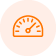 orange icon of a gauge