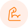 orange icon showing a flexing arm