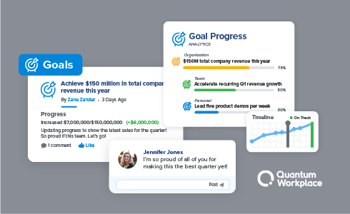 image displaying different parts of Quantum Workplace's Goals tool